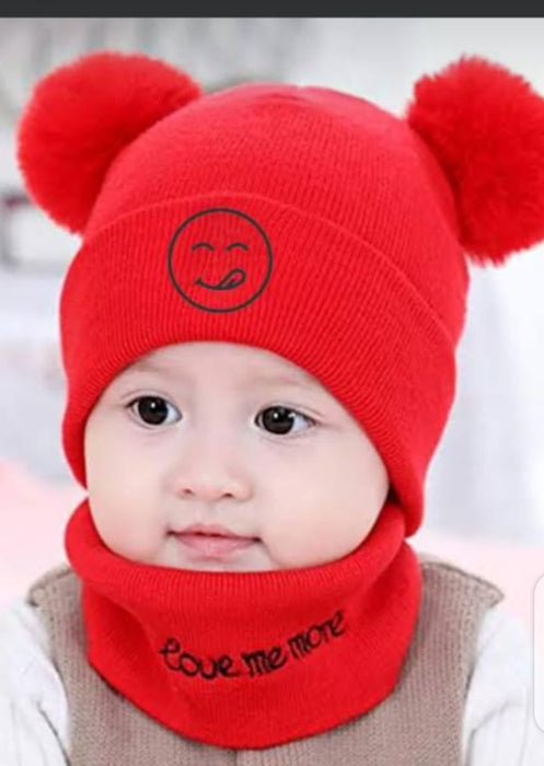 Kid's Wool Cap and neck Warmer Set