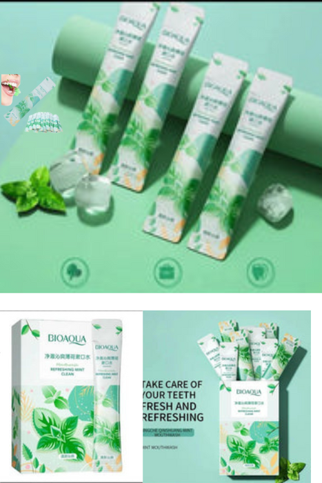 Bioaqua Refreshing Mint Mouthwash - Pocket-Sized Freshness